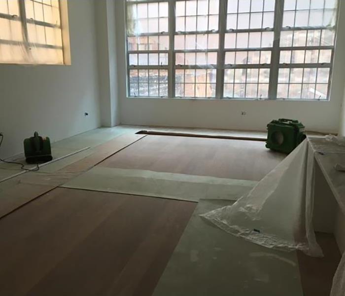 New Floor installation during water damage restoration